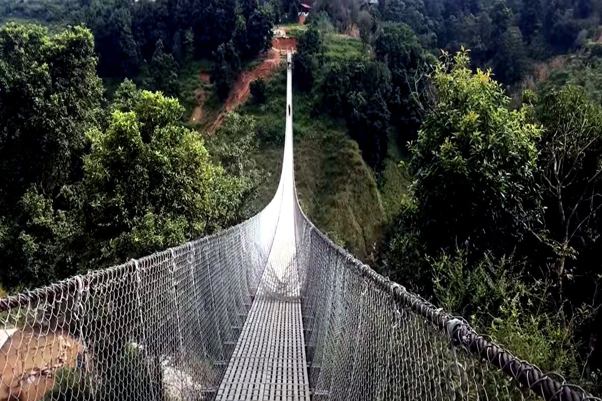 शिव सर्किट सँग जोडनेगरी निर्मित भक्तपुर साँगाको झोलुङ्गे पुल उद्घाटन